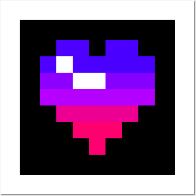 Pixel Heart - Bi Pride Wall Art by MintyMiamice